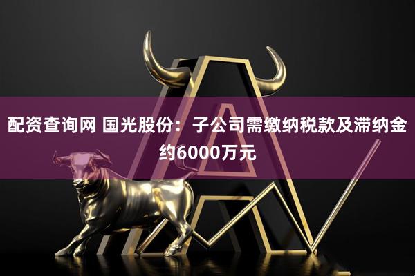 配资查询网 国光股份：子公司需缴纳税款及滞纳金约6000万元