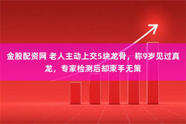 金股配资网 老人主动上交5块龙骨，称9岁见过真龙，专家检测后却束手无策